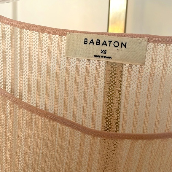 Babaton sheer overlay with Peplum sleeves Sz XS - Picture 3 of 5